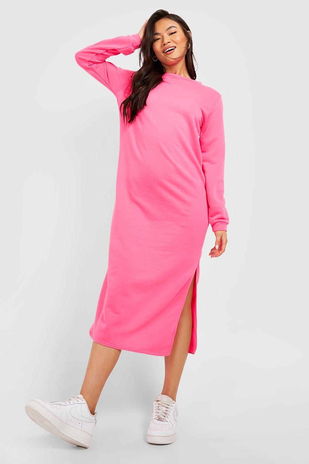 Hot pink sale sweatshirt dress